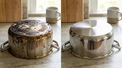 Kastrullerna blir som nya: ett budgetvänligt sätt att ta bort fett och brända rester